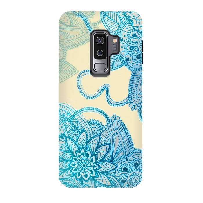 Galaxy S9 plus StrongFit Floral Doodle G580 by Medusa GraphicArt