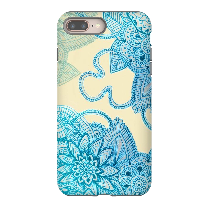 iPhone 8 plus StrongFit Floral Doodle G580 by Medusa GraphicArt