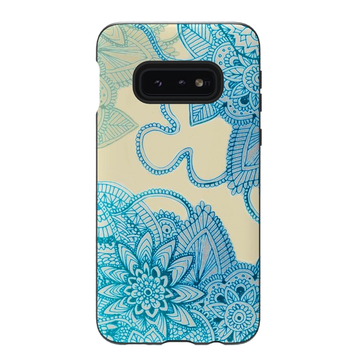 Galaxy S10e StrongFit Floral Doodle G580 by Medusa GraphicArt