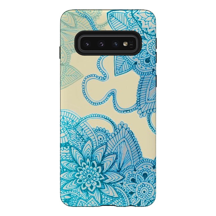 Galaxy S10 StrongFit Floral Doodle G580 by Medusa GraphicArt