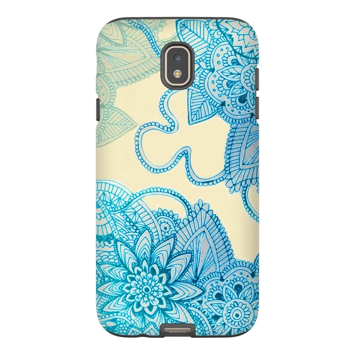 Galaxy J7 StrongFit Floral Doodle G580 by Medusa GraphicArt