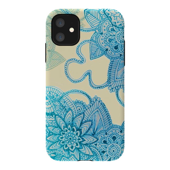 iPhone 11 StrongFit Floral Doodle G580 by Medusa GraphicArt