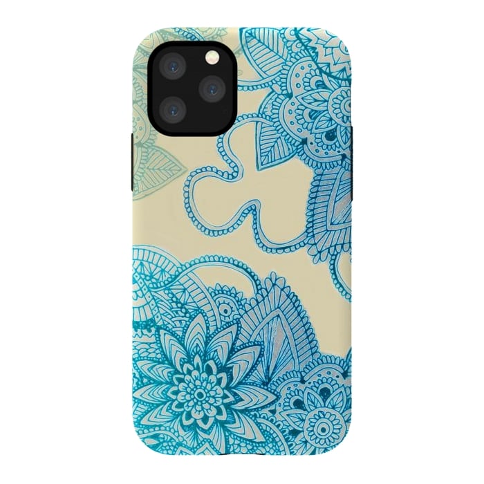 iPhone 11 Pro StrongFit Floral Doodle G580 by Medusa GraphicArt