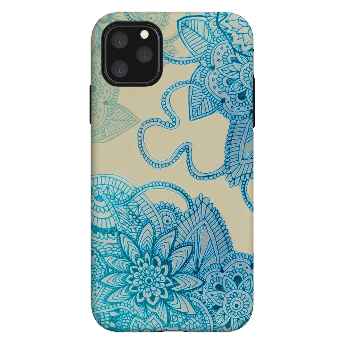 iPhone 11 Pro Max StrongFit Floral Doodle G580 by Medusa GraphicArt