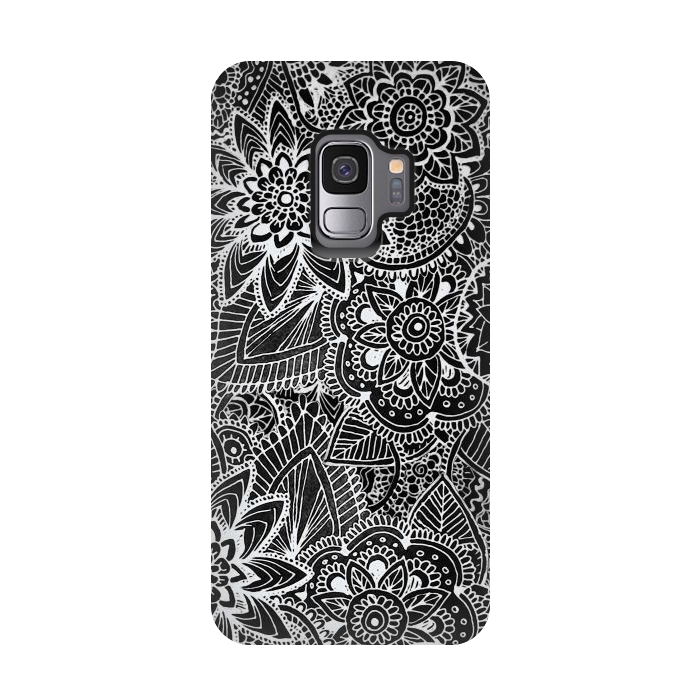 Galaxy S9 StrongFit Floral Doodle G581 by Medusa GraphicArt