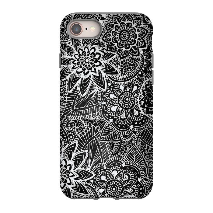 iPhone 8 StrongFit Floral Doodle G581 by Medusa GraphicArt