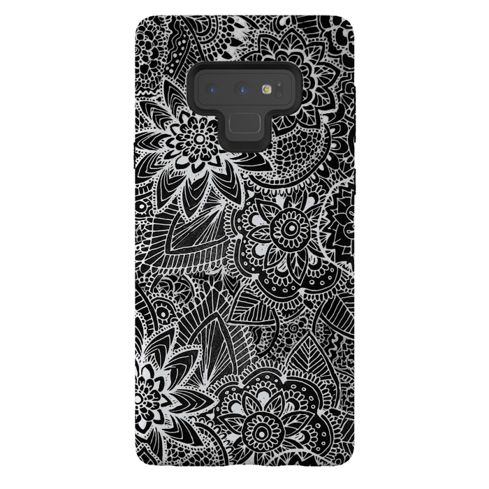 Galaxy Note 9 StrongFit Floral Doodle G581 by Medusa GraphicArt