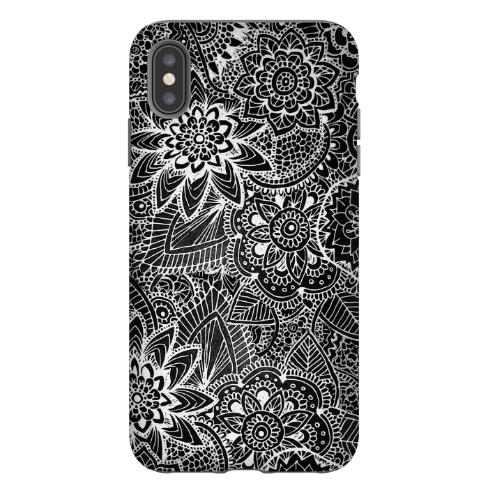iPhone Xs Max StrongFit Floral Doodle G581 by Medusa GraphicArt