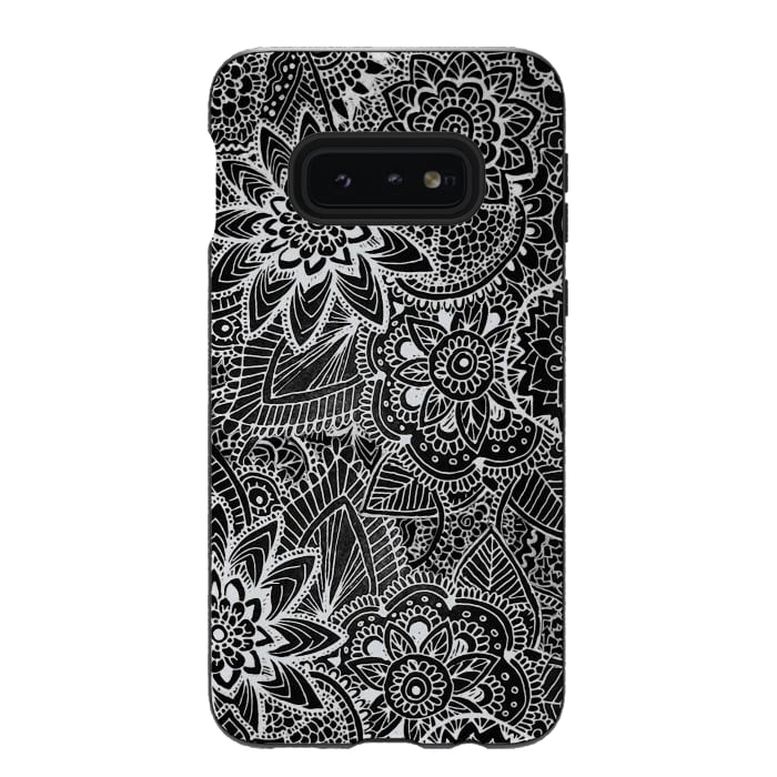 Galaxy S10e StrongFit Floral Doodle G581 by Medusa GraphicArt