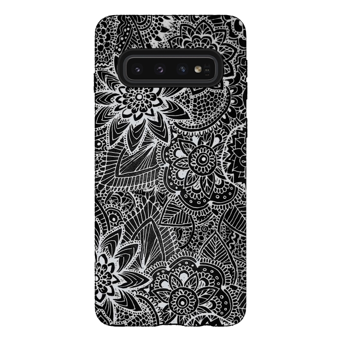 Galaxy S10 StrongFit Floral Doodle G581 by Medusa GraphicArt