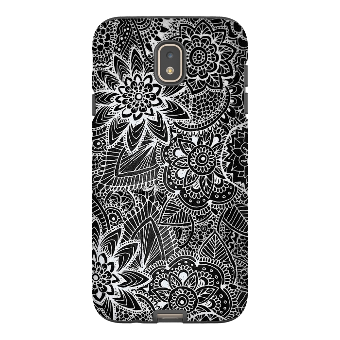 Galaxy J7 StrongFit Floral Doodle G581 by Medusa GraphicArt