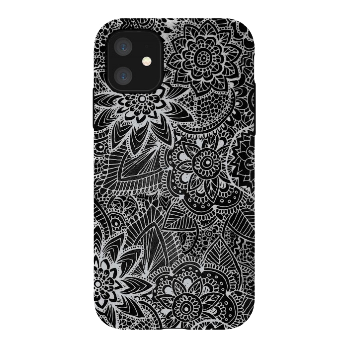 iPhone 11 StrongFit Floral Doodle G581 by Medusa GraphicArt
