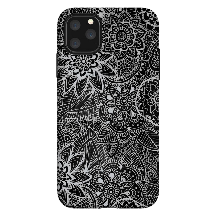 iPhone 11 Pro Max StrongFit Floral Doodle G581 by Medusa GraphicArt