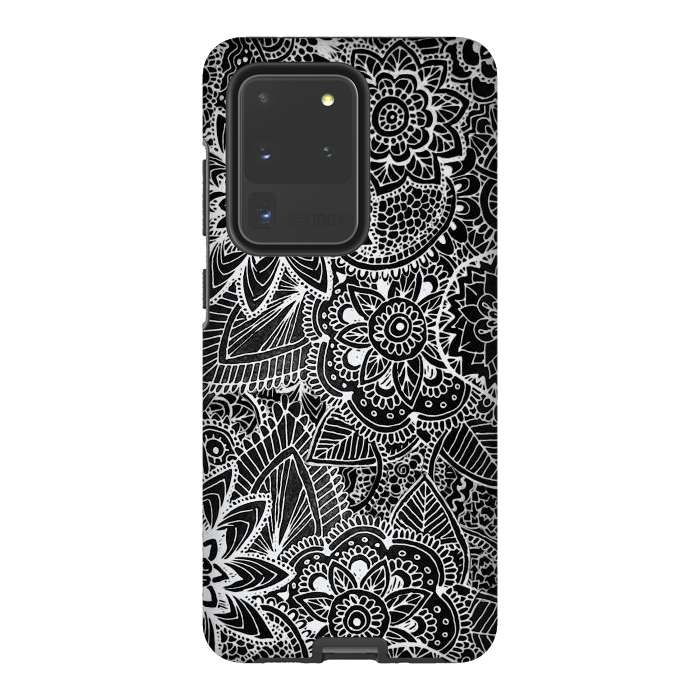 Galaxy S20 Ultra StrongFit Floral Doodle G581 by Medusa GraphicArt