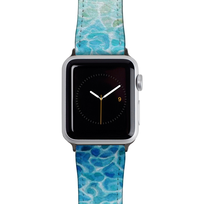 Watch 42mm / 44mm Strap PU leather Watercolor Sea G564 by Medusa GraphicArt
