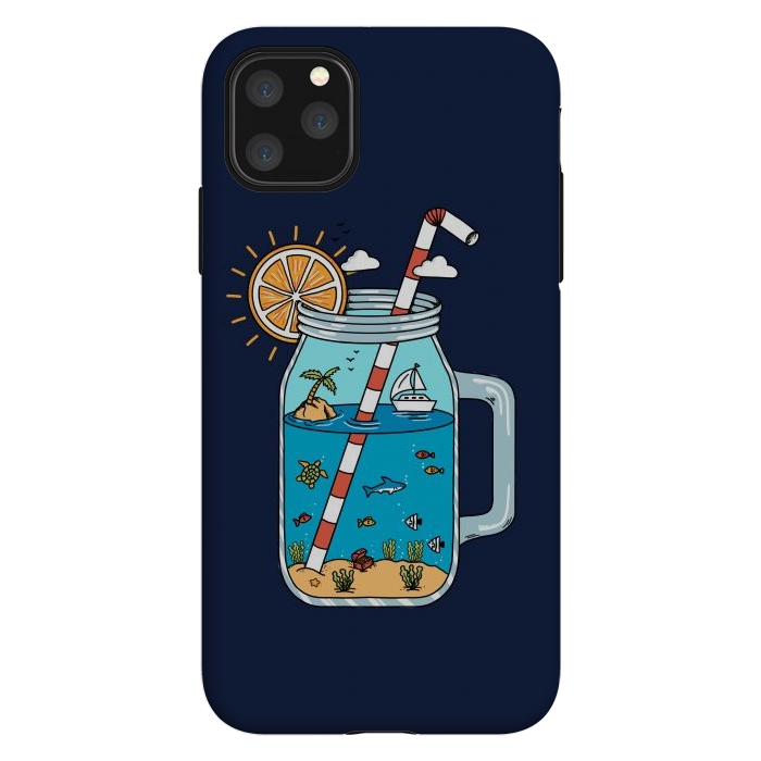 iPhone 11 Pro Max StrongFit Drink Landscape Blue by Coffee Man