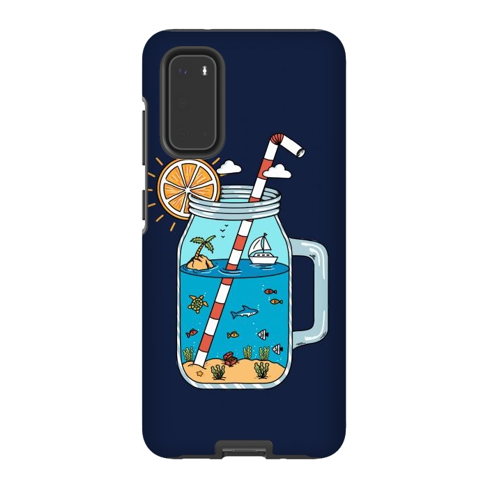 Galaxy S20 StrongFit Drink Landscape Blue by Coffee Man