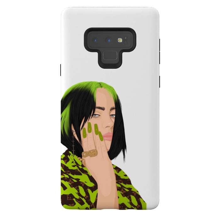 Galaxy Note 9 StrongFit Billie eilish green by Jms