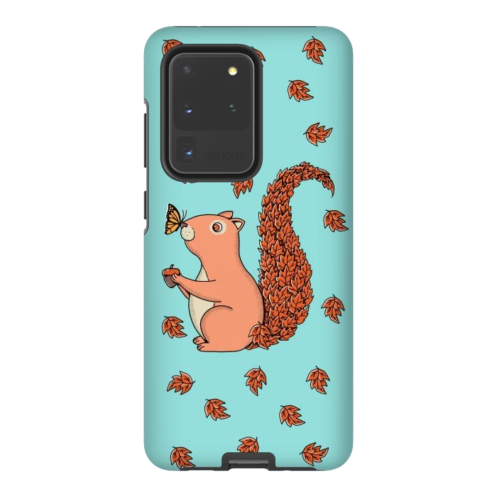 Galaxy S20 Ultra StrongFit Squirrel and Butterfly by Coffee Man