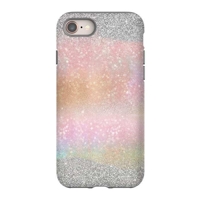 iPhone SE StrongFit Elegant Silver Gold strokes rainbow glow Glitter abstract image by InovArts