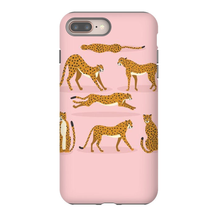 iPhone 7 plus StrongFit Cheetahs on pink  by Jelena Obradovic