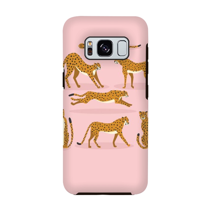 Galaxy S8 StrongFit Cheetahs on pink  by Jelena Obradovic