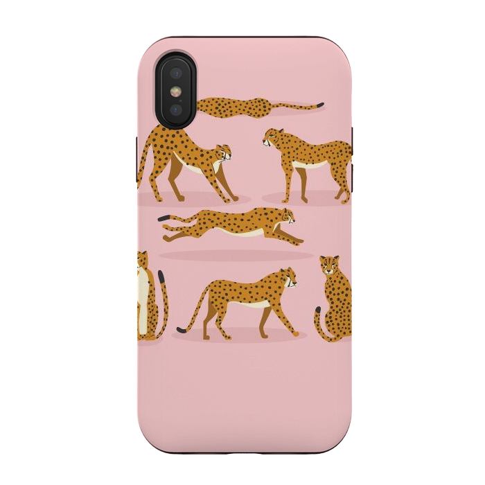 iPhone Xs / X StrongFit Cheetahs on pink  by Jelena Obradovic