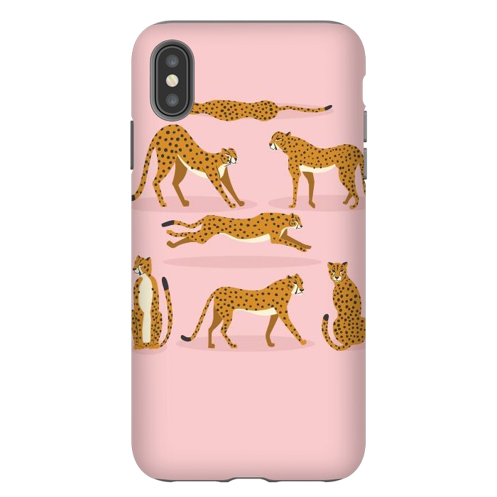 iPhone Xs Max StrongFit Cheetahs on pink  by Jelena Obradovic