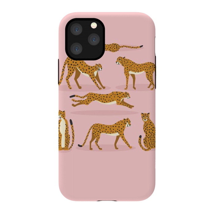 iPhone 11 Pro StrongFit Cheetahs on pink  by Jelena Obradovic