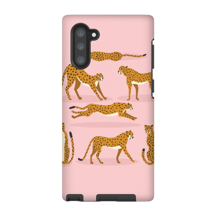 Galaxy Note 10 StrongFit Cheetahs on pink  by Jelena Obradovic