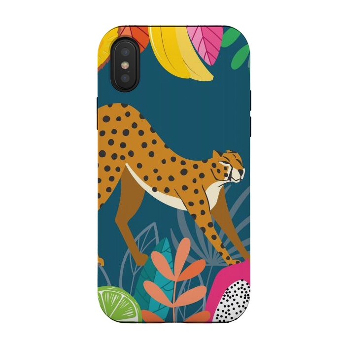 iPhone Xs / X StrongFit Cheetah stretching in the wild by Jelena Obradovic