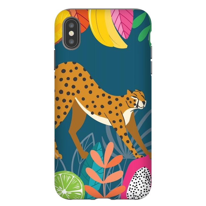 iPhone Xs Max StrongFit Cheetah stretching in the wild by Jelena Obradovic