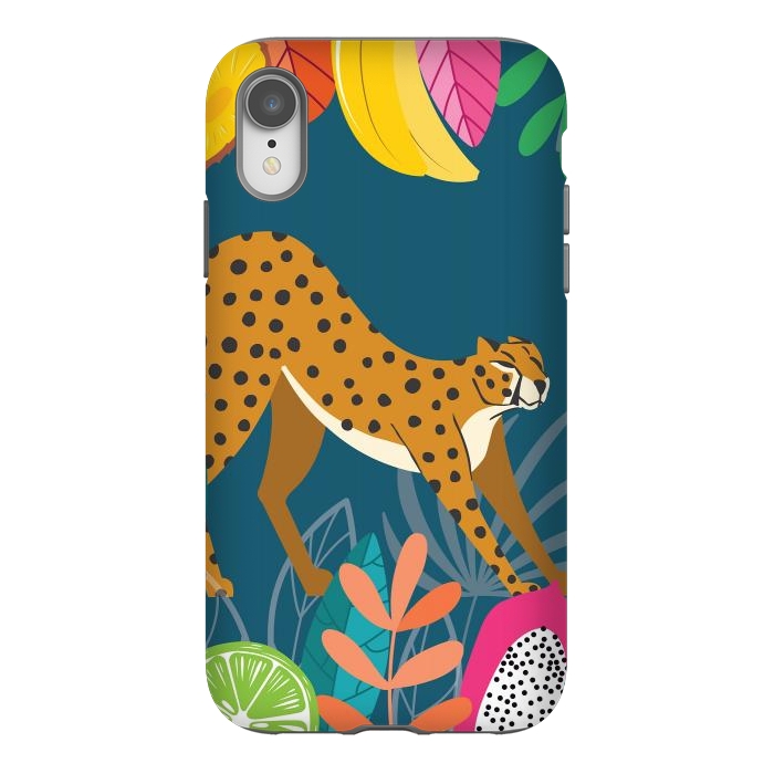 iPhone Xr StrongFit Cheetah stretching in the wild by Jelena Obradovic