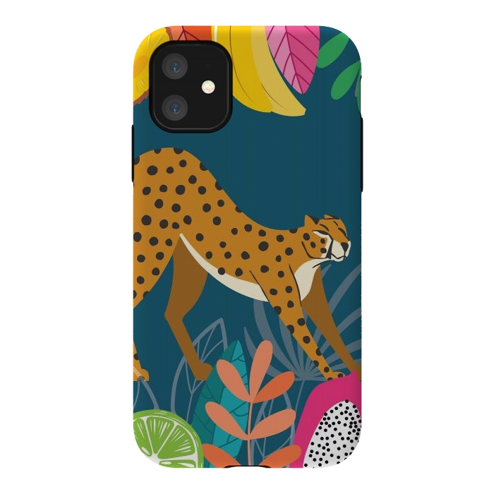 iPhone 11 StrongFit Cheetah stretching in the wild by Jelena Obradovic