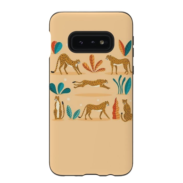 Galaxy S10e StrongFit Cheetahs beige by Jelena Obradovic