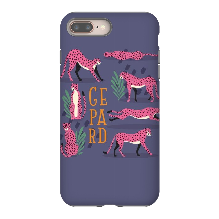iPhone 7 plus StrongFit Cheetahs on purple by Jelena Obradovic