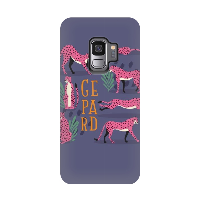 Galaxy S9 StrongFit Cheetahs on purple by Jelena Obradovic