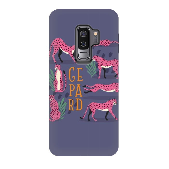 Galaxy S9 plus StrongFit Cheetahs on purple by Jelena Obradovic