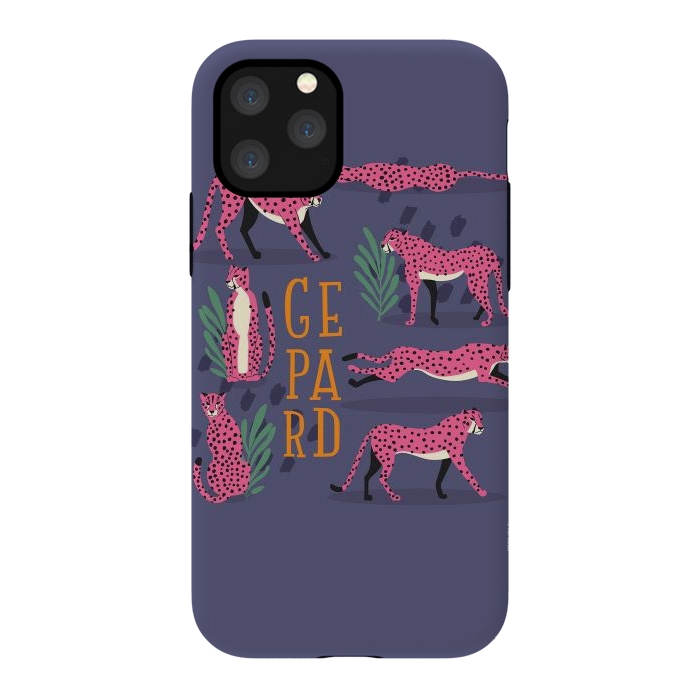 iPhone 11 Pro StrongFit Cheetahs on purple by Jelena Obradovic
