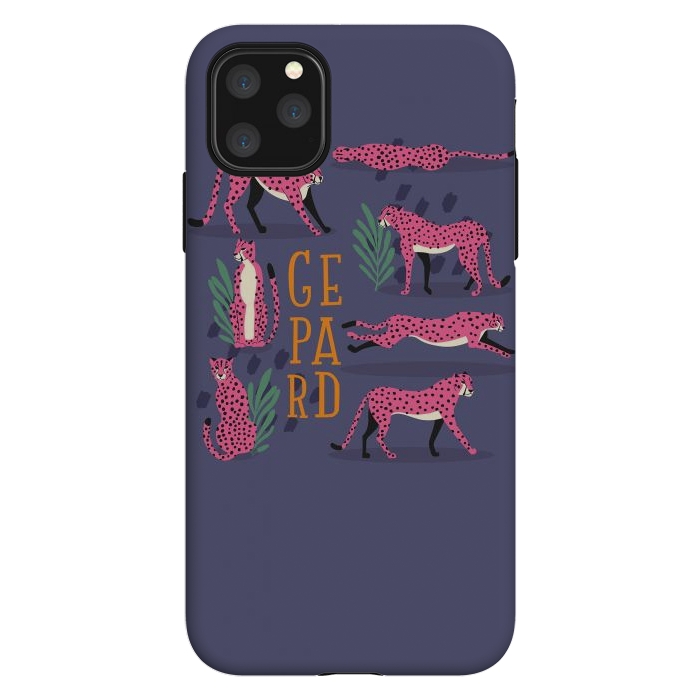 iPhone 11 Pro Max StrongFit Cheetahs on purple by Jelena Obradovic