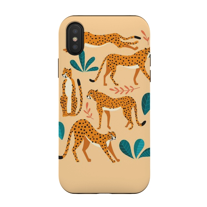 iPhone Xs / X StrongFit Cheetahs beige 02 by Jelena Obradovic