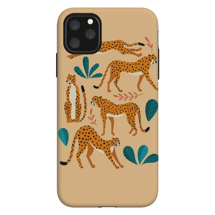 iPhone 11 Pro Max StrongFit Cheetahs beige 02 by Jelena Obradovic