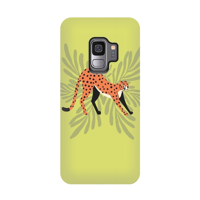Galaxy S9 StrongFit Cheetah stretching mint by Jelena Obradovic