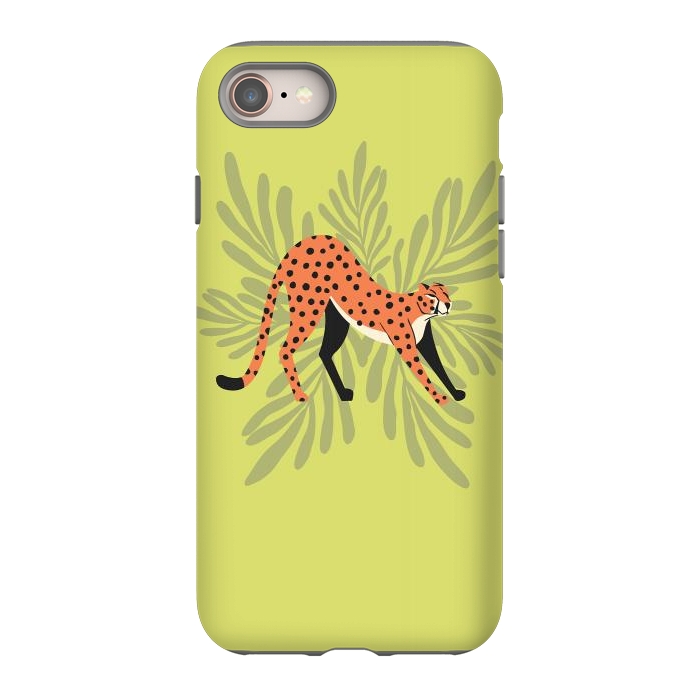 iPhone 8 StrongFit Cheetah stretching mint by Jelena Obradovic