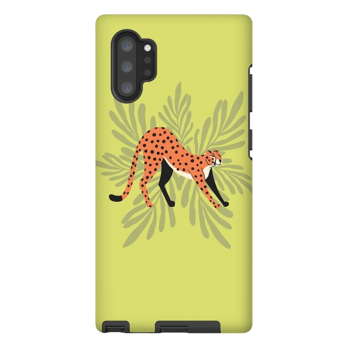 Galaxy Note 10 plus StrongFit Cheetah stretching mint by Jelena Obradovic