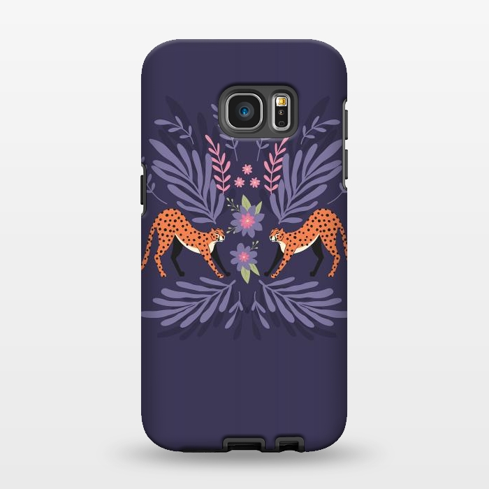 Galaxy S7 EDGE StrongFit Cheetahs pair purple by Jelena Obradovic