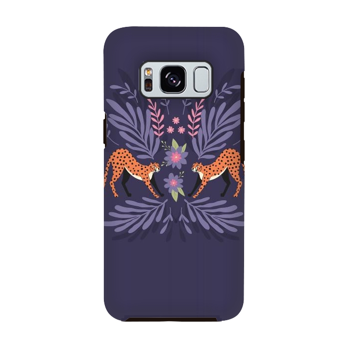 Galaxy S8 StrongFit Cheetahs pair purple by Jelena Obradovic