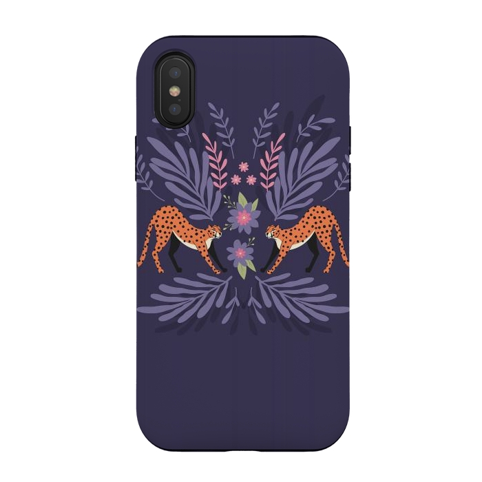 iPhone Xs / X StrongFit Cheetahs pair purple by Jelena Obradovic