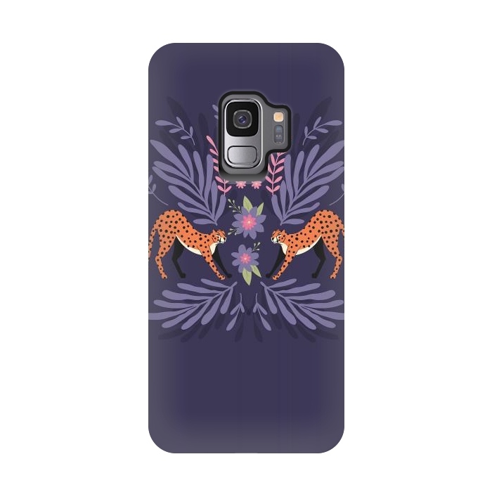 Galaxy S9 StrongFit Cheetahs pair purple by Jelena Obradovic