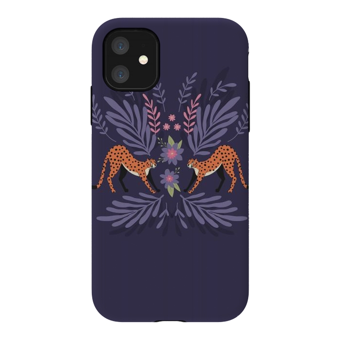iPhone 11 StrongFit Cheetahs pair purple by Jelena Obradovic